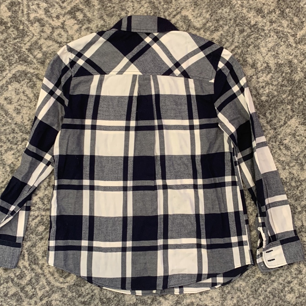 J. Crew Navy and White Boy Fit Shirt - Picture 7 of 7